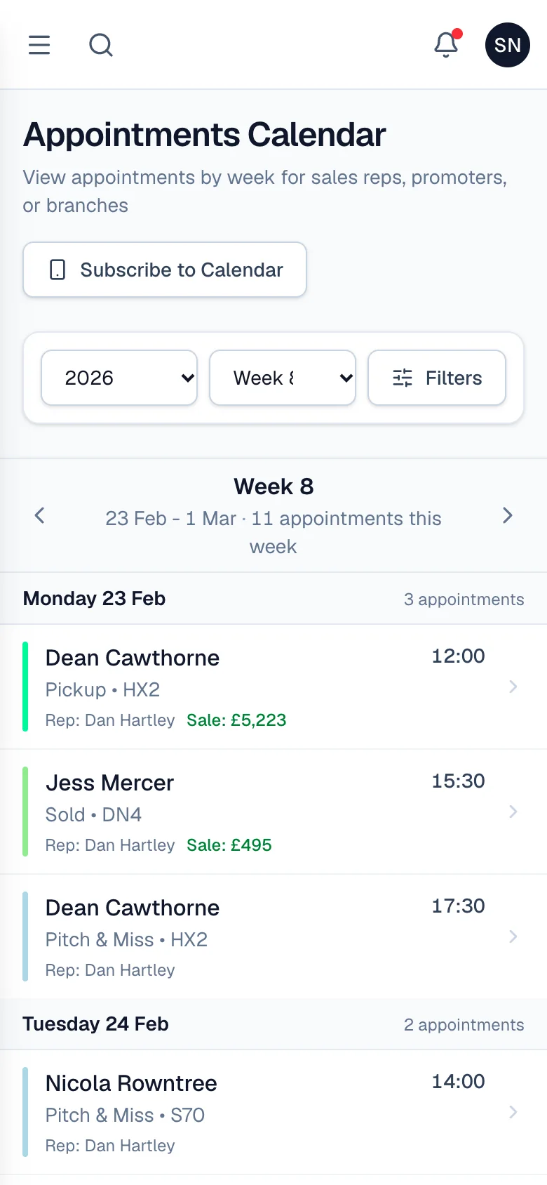 GlazingCRM on a phone